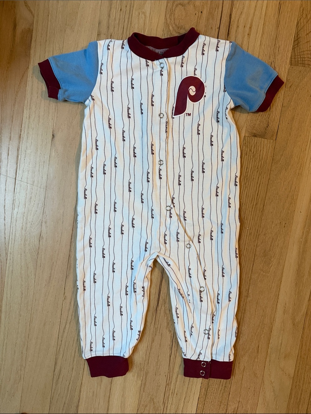 Baby Short-Sleeve Phillies Baseball One-Piece